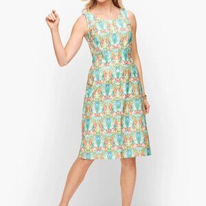 Talbots Tropical with Bird Print Sleeveless Shift Dress in Size 14